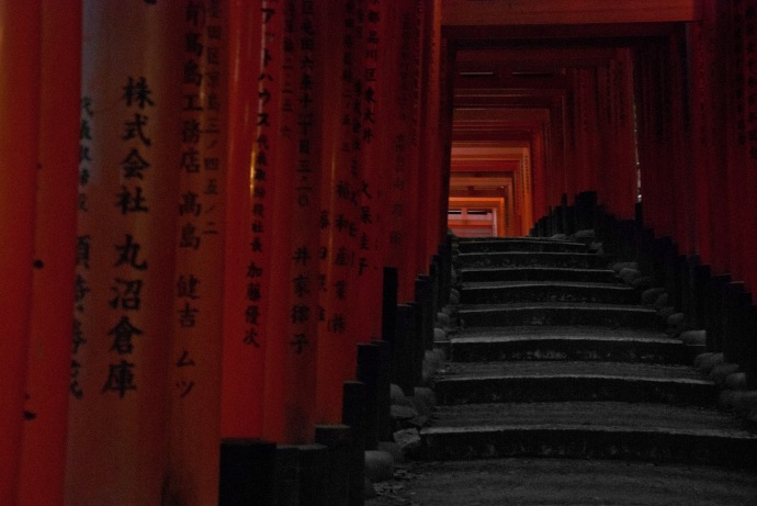 Pequeña parte de las cientos de arcadas del templo Fushimi en Kyoto. MIKEL BUTRAGUEÑO